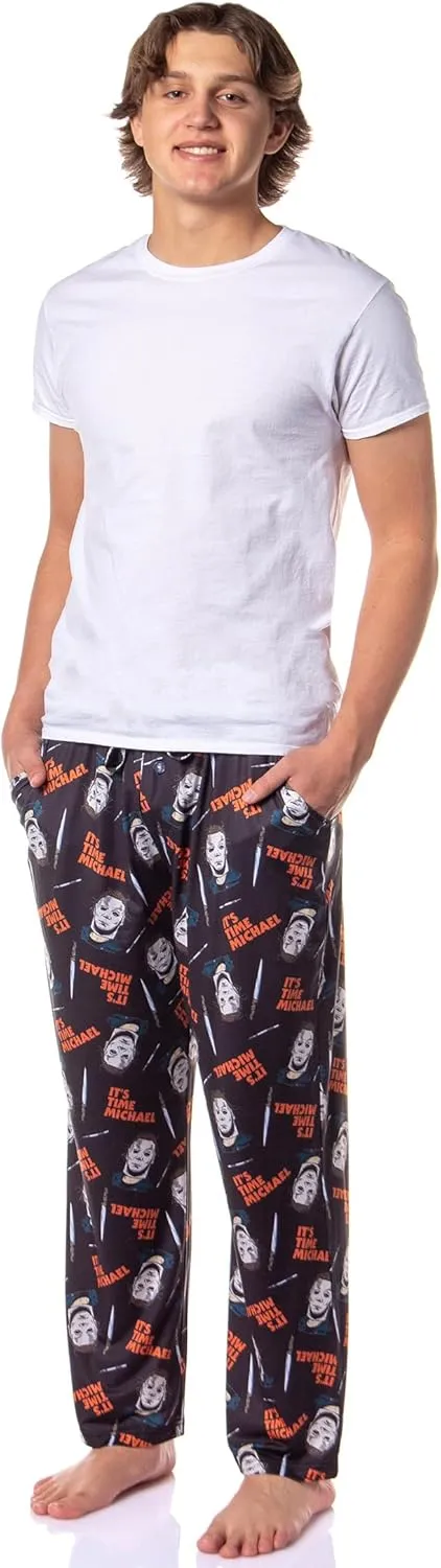 Halloween Men's It's Time Michael Myers Sleep Pajama Pants for Adults
