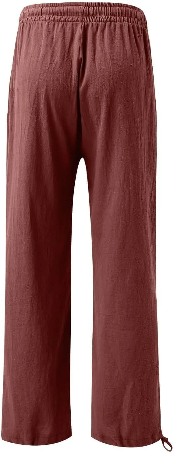 High Waisted Wide Leg Pants for Women 2024 Trendy Boho Flowy Palazzo Pant Summer Casual Lounge Trousers with Pockets
