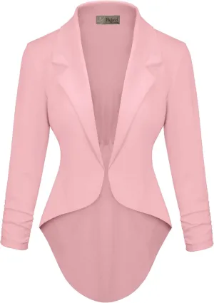 Hybrid & Company Womens Casual Work High Low Blazer Jacket - JK45590