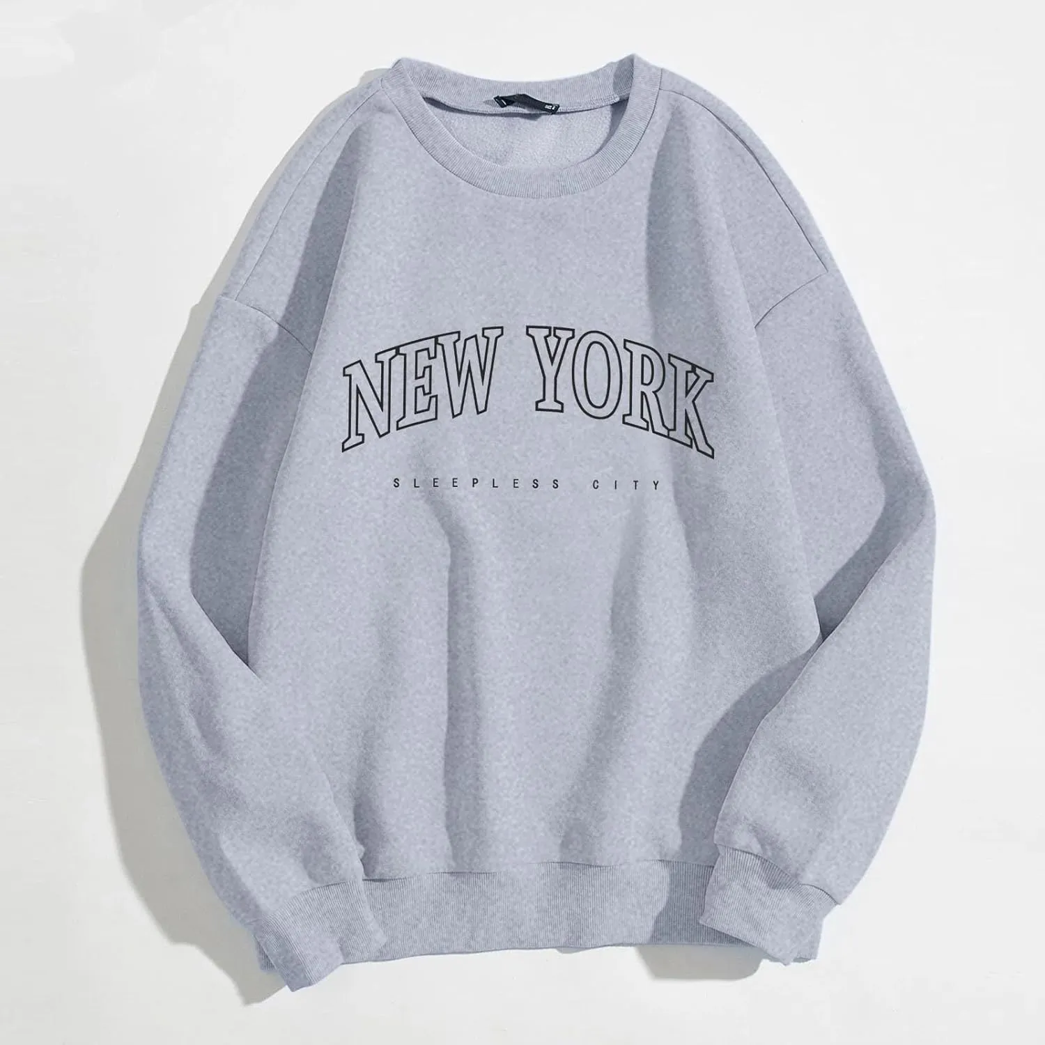 iLH Womens Oversized Hoodies Letter Printed Solid Color No Hood Pullover Sweatshirts For Women Streetwear Leisure Hoodies