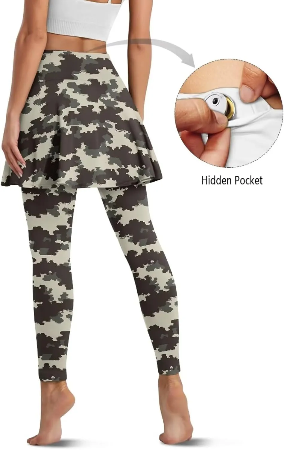 Irisjudy Women's Sports Yoga Skirts Leggings Funny Funny Golf Print Tennis Pants Skirted Paint Splash for Running Plus Size