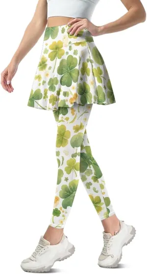 Irisjudy Women's Sports Yoga Skirts Leggings Funny Funny Golf Print Tennis Pants Skirted Paint Splash for Running Plus Size