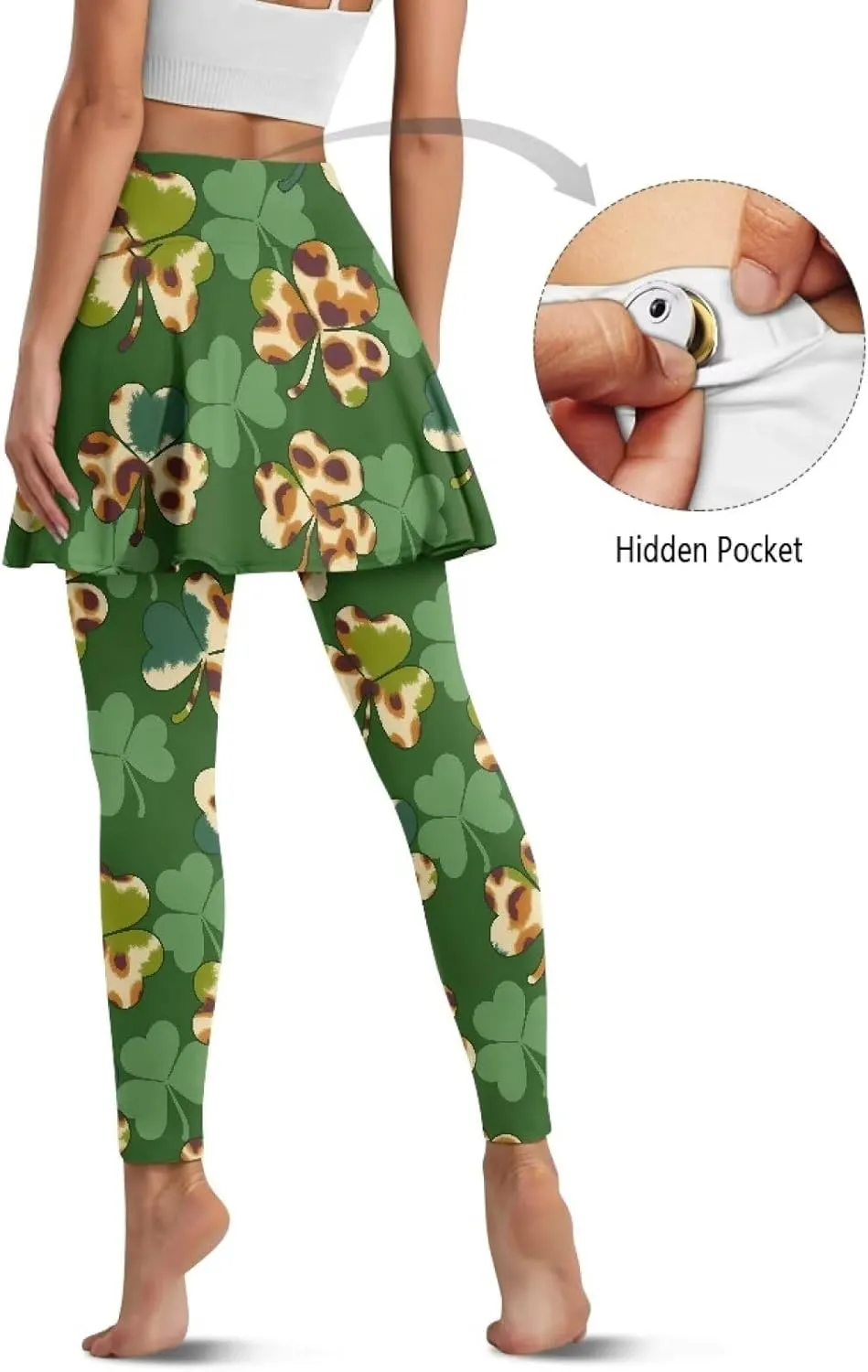 Irisjudy Yoga Legging with Skirts Women Forest Red Mushroom Tennis Pants Leggings Skirts Hawaii Sea Turtle Workout Leggings