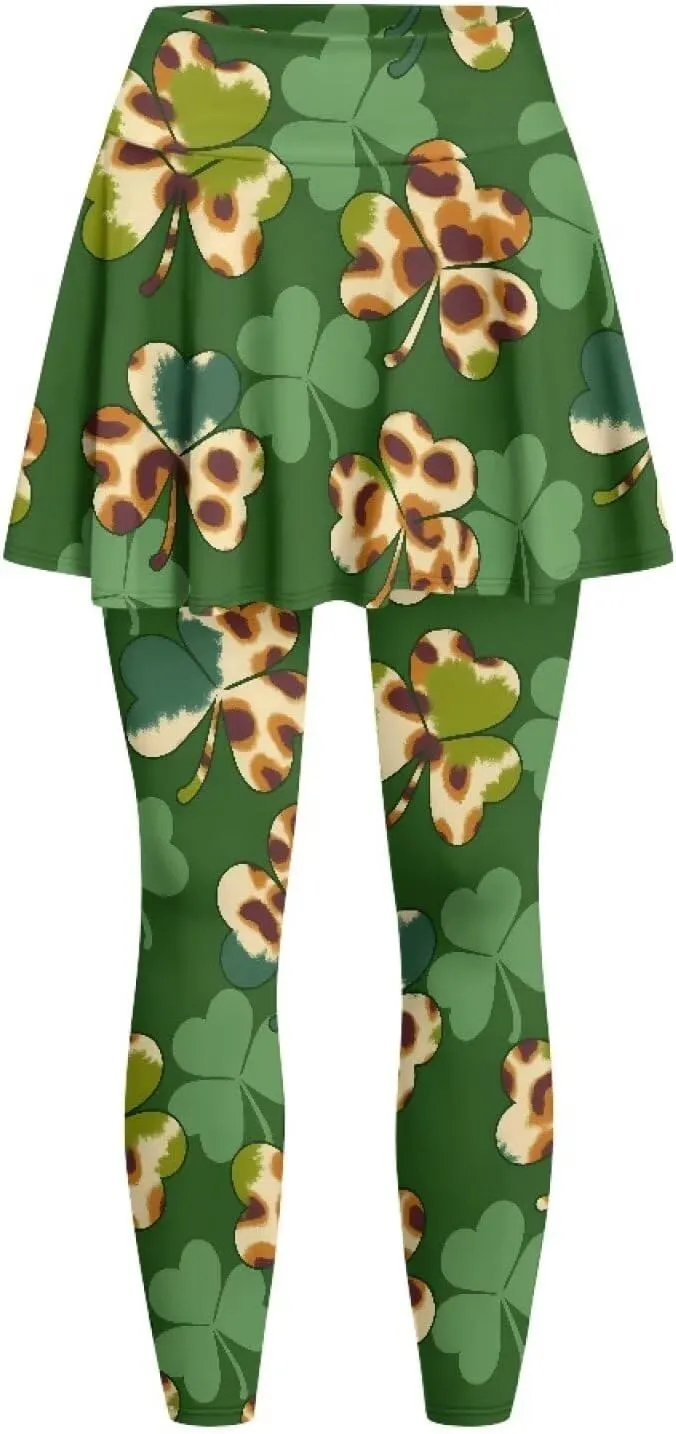 Irisjudy Yoga Legging with Skirts Women Forest Red Mushroom Tennis Pants Leggings Skirts Hawaii Sea Turtle Workout Leggings