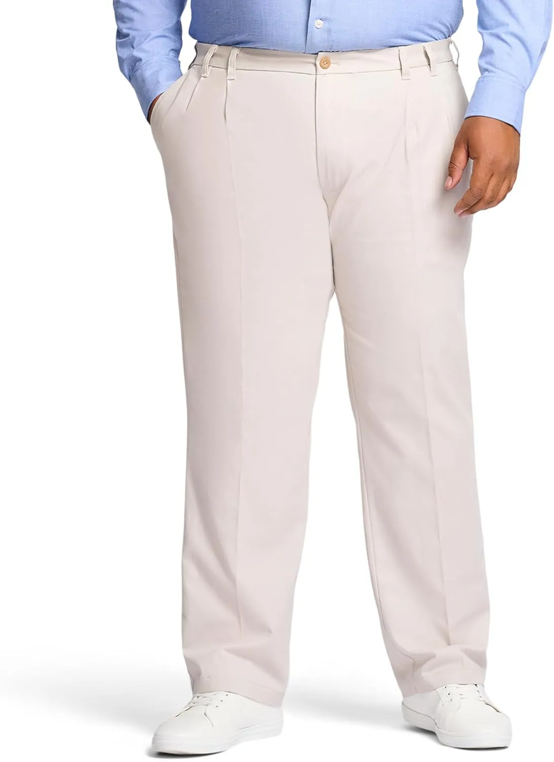 IZOD Men's Big and Tall Performance Stretch Flat Front Pant