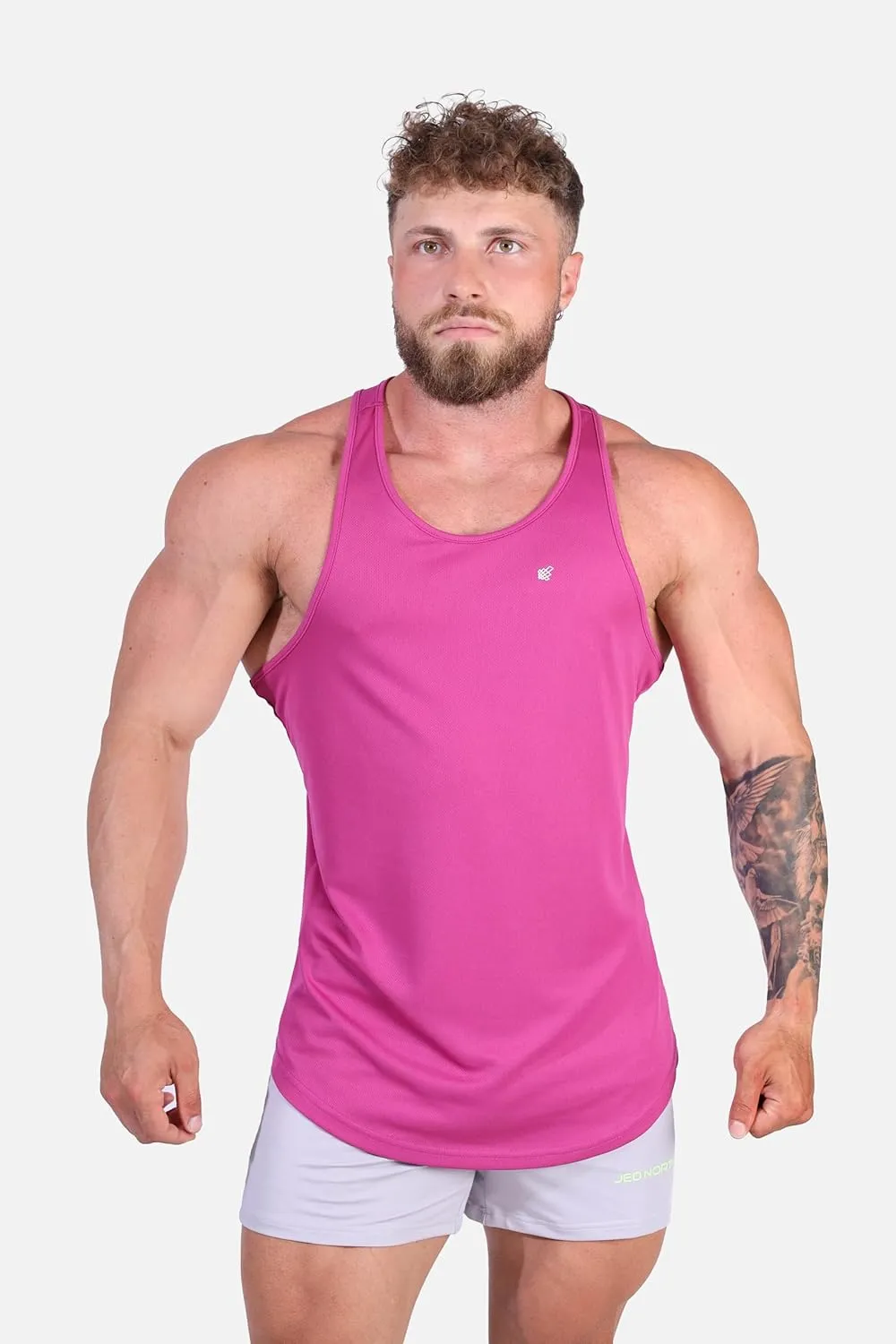Jed North Men's Quick Dry Microfiber Bodybuilding Stringer Tank Top Y-Back Racerback
