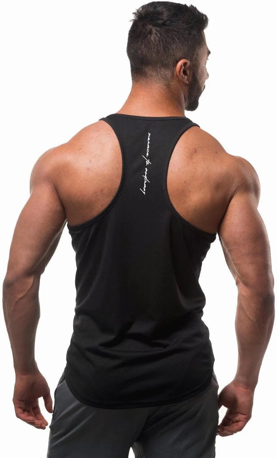 Jed North Men's Quick Dry Microfiber Bodybuilding Stringer Tank Top Y-Back Racerback