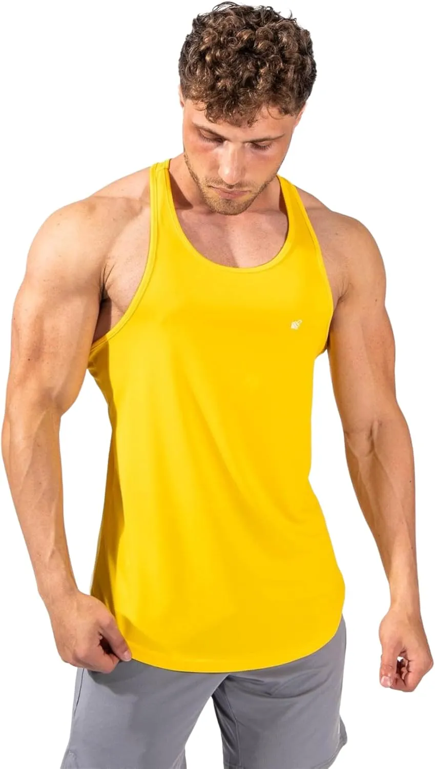 Jed North Men's Quick Dry Microfiber Bodybuilding Stringer Tank Top Y-Back Racerback