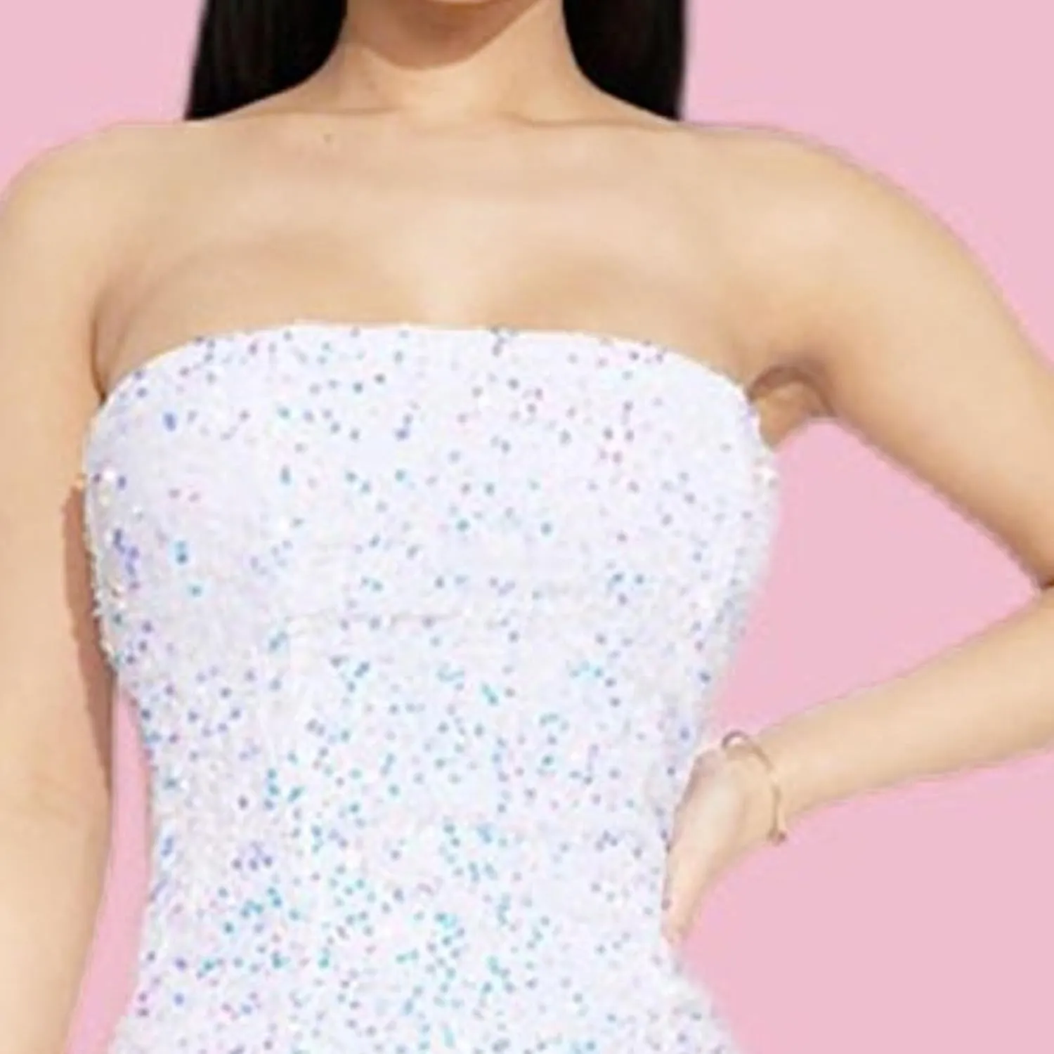 JEKE-DG Women's Tube Top Sexy Cocktail Party Dress Sparkly Fashion Elegant Bodycon Dress Off Shoulder Formal Mini Dresses