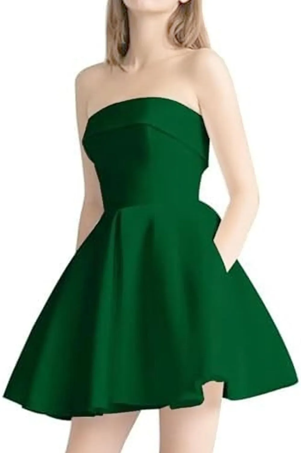 JEKE-DG Women's Tube Top Slim Fit Wedding Guest Dress Backless Solid Party Mini Dress Elegant Sleeveless Prom Club Dresses
