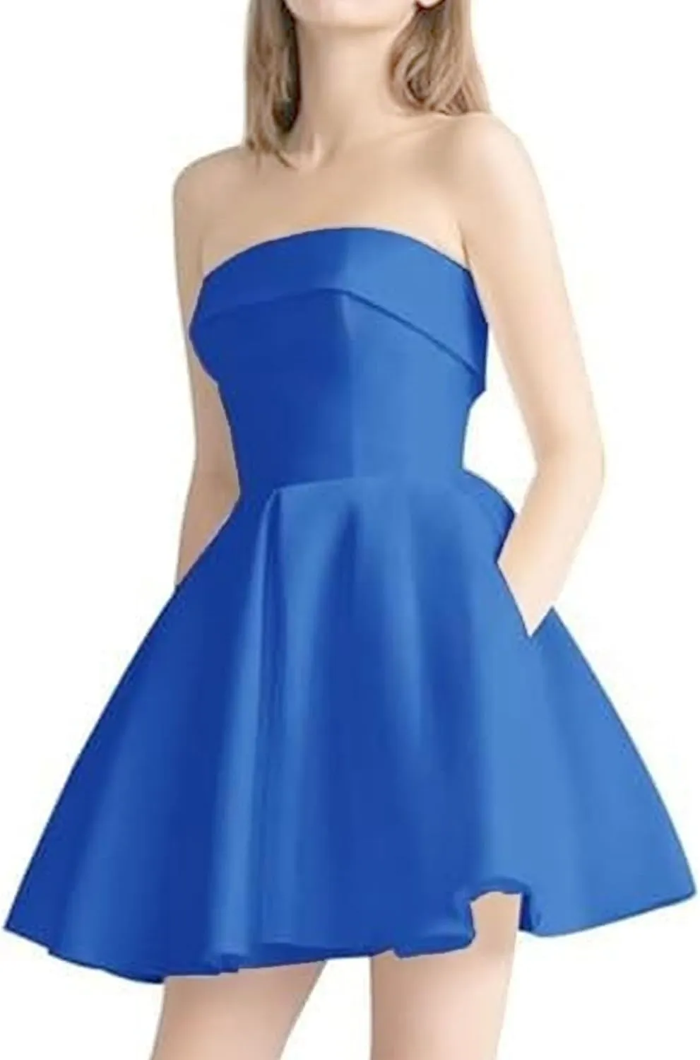 JEKE-DG Women's Tube Top Slim Fit Wedding Guest Dress Backless Solid Party Mini Dress Elegant Sleeveless Prom Club Dresses