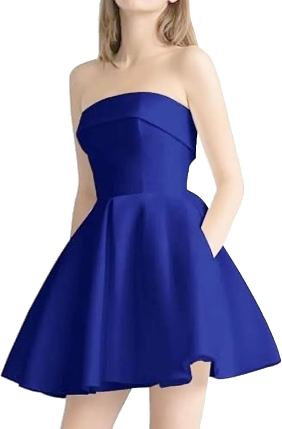 JEKE-DG Women's Tube Top Slim Fit Wedding Guest Dress Backless Solid Party Mini Dress Elegant Sleeveless Prom Club Dresses
