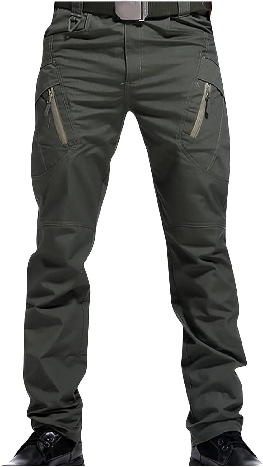 Joggers Pants Man Regular Big and Tall Solid Twill Cargo Pants Multi Pockets Work Utility Straight Legs Trousers
