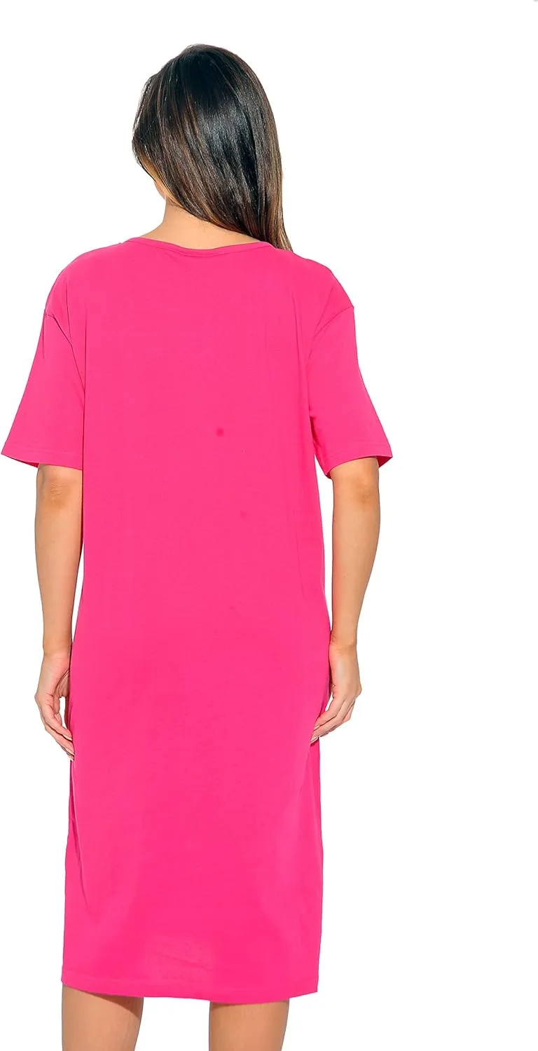 Just Love Short Sleeve Nightgown Oversized Screen Print Sleep Dress for Women