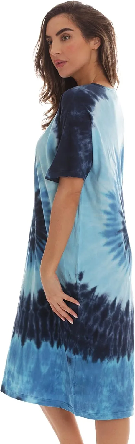 Just Love Short Sleeve Tie Dye Nightgown for Women
