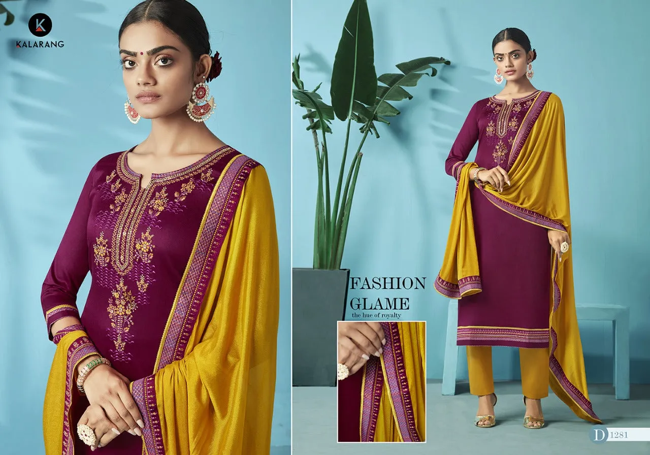 Kalarang Nazrana Jam Silk Dress Material