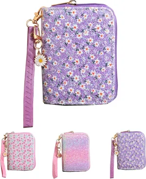 Kids Flower Wallets for Little Girls & Teen Girls with Coin Pocket