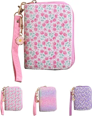 Kids Flower Wallets for Little Girls & Teen Girls with Coin Pocket