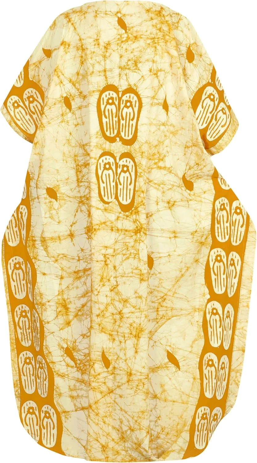 LA LEELA Women's Kaftan Maxi Loungewear Dress
