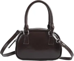 Leather Top Handle Shoulder Bag Satchel Purse for Women Crossbody Bags Small Purse Square Handbag with Removable Strap