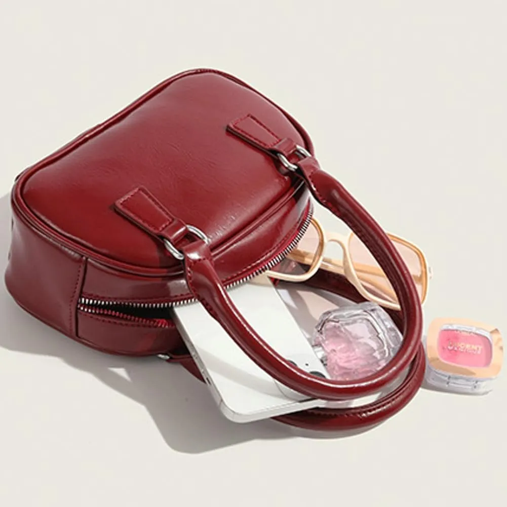 Leather Top Handle Shoulder Bag Satchel Purse for Women Crossbody Bags Small Purse Square Handbag with Removable Strap