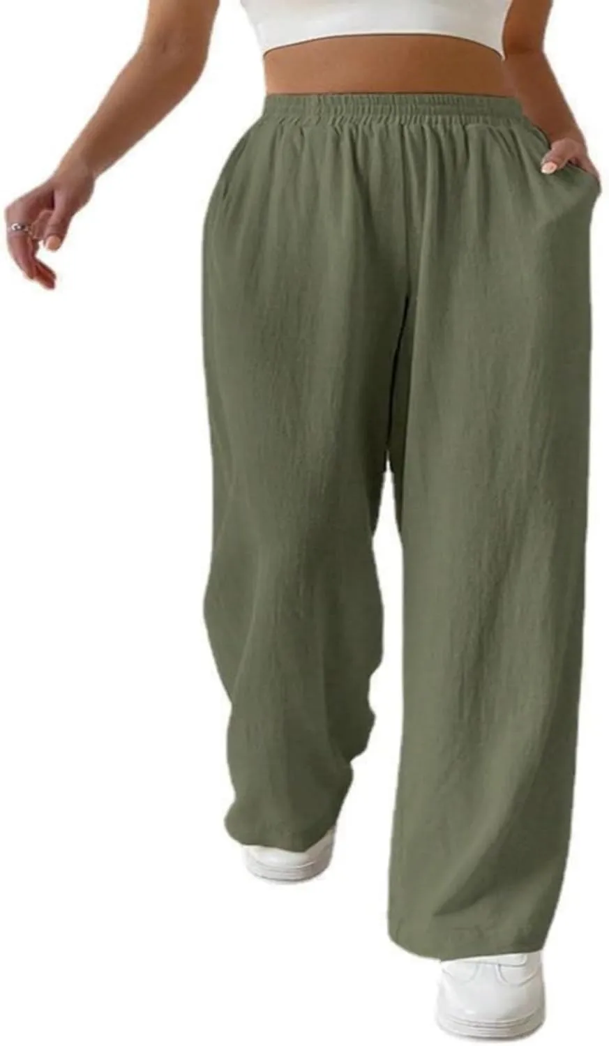 Linen Wide Leg Pants Women Summer Leg Cotton Linen Trousers High Linen Pants for Women