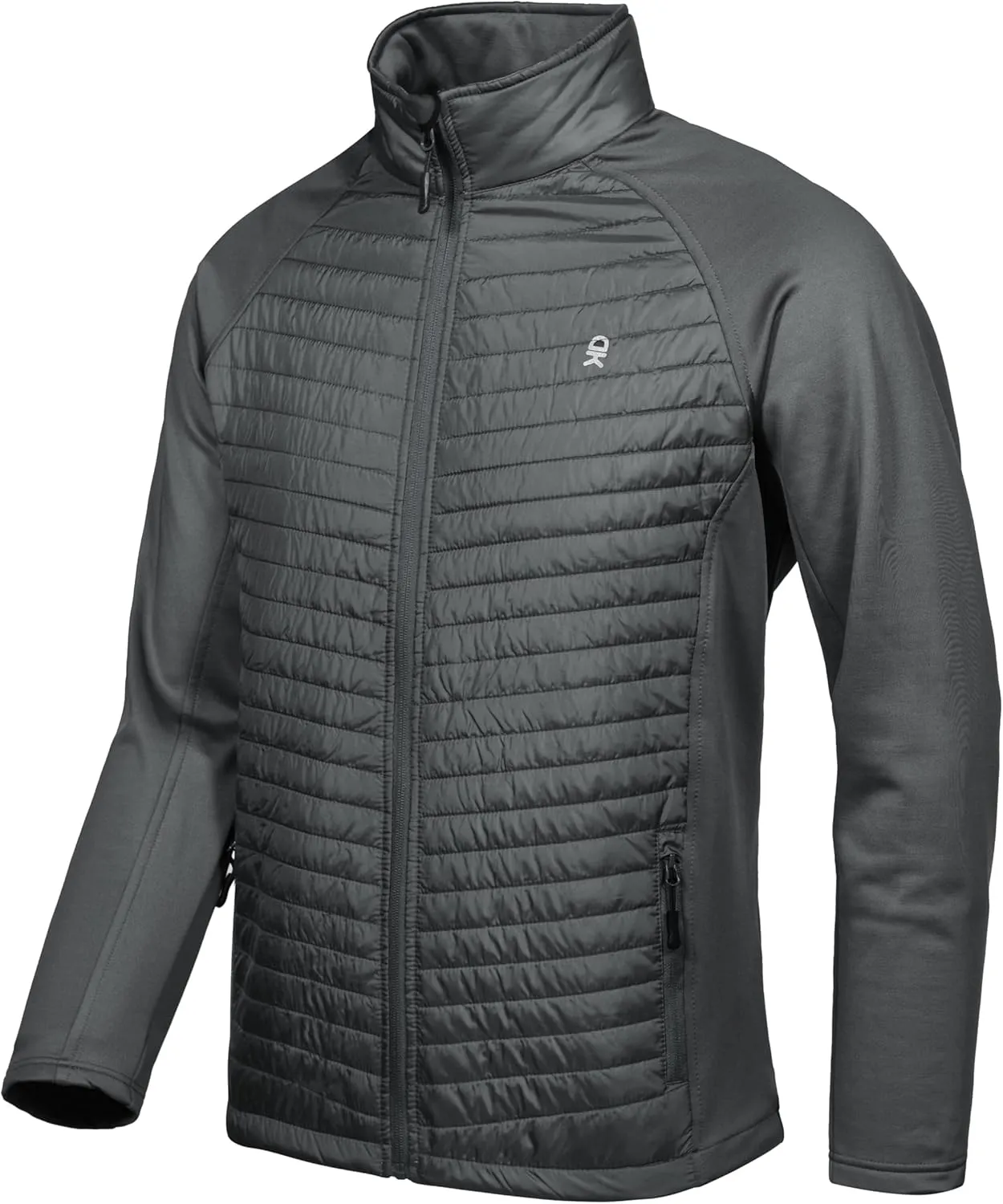 Little Donkey Andy Men's Insulated Running Warm Jacket, Thermal Hybrid Hiking Jacket