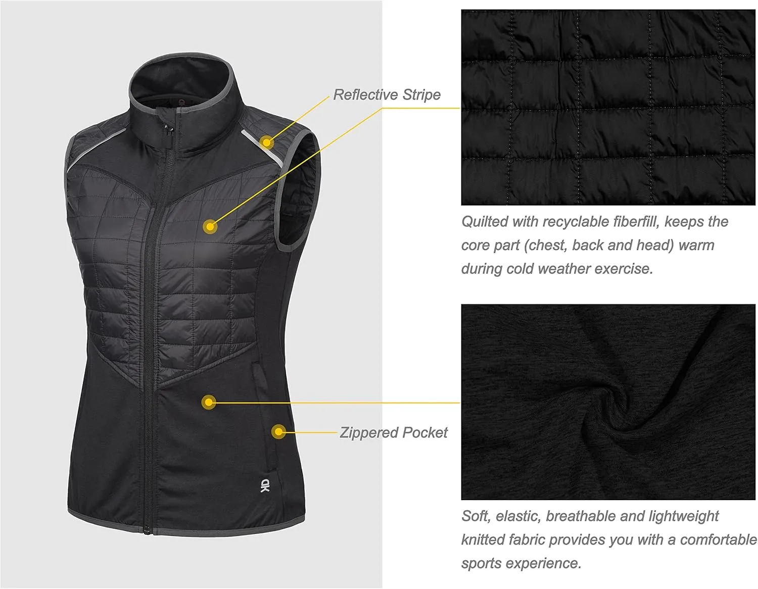 Little Donkey Andy Women's Lightweight Golf Vest Warm Outdoor Sleeveless Jacket for Hiking Travel Running Casual