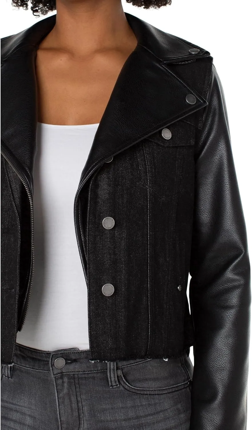 Liverpool Women's Denim Hybrid Moto Jacket