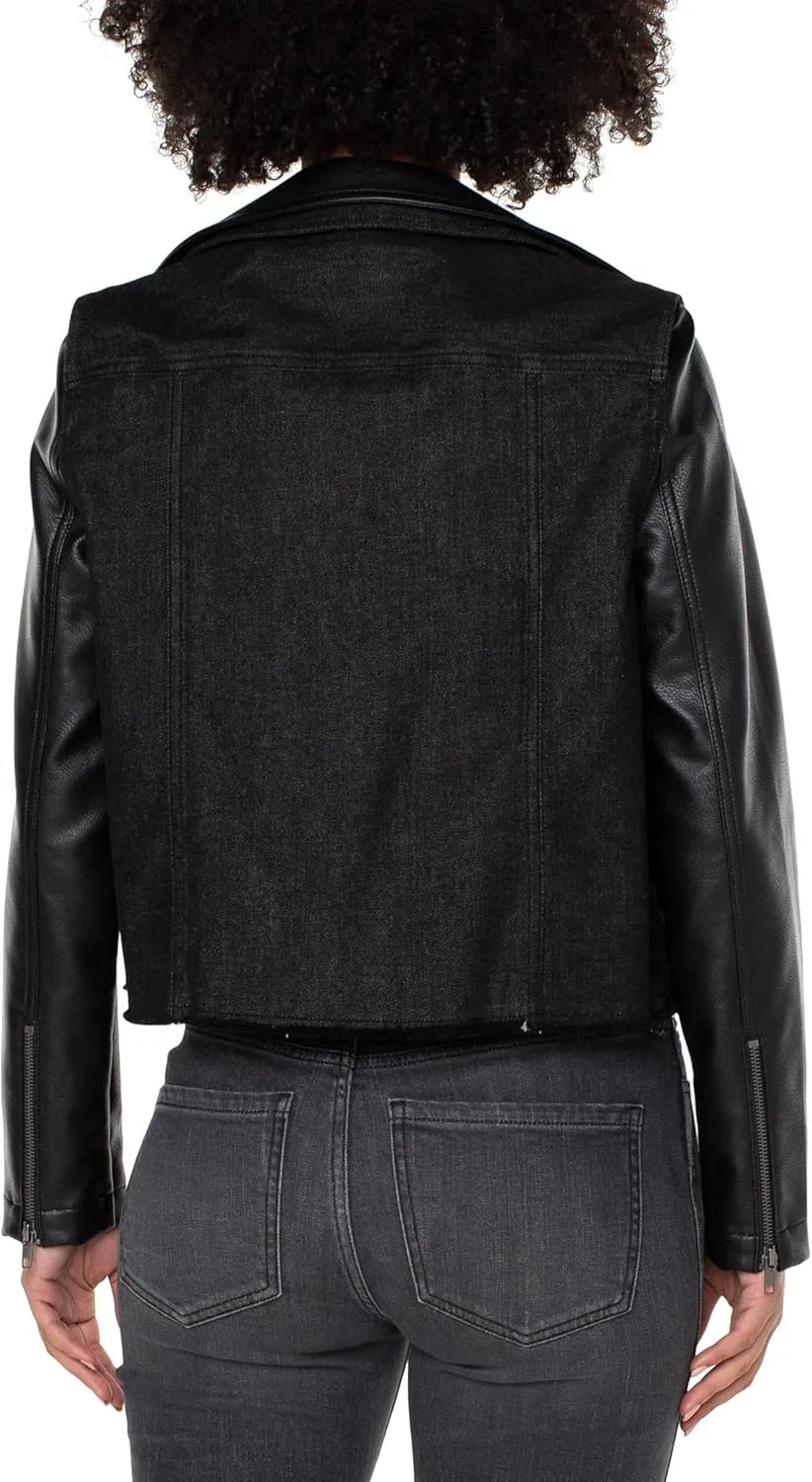 Liverpool Women's Denim Hybrid Moto Jacket
