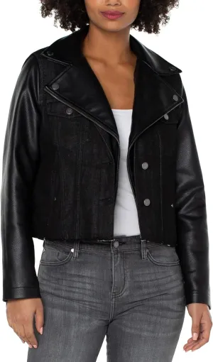 Liverpool Women's Denim Hybrid Moto Jacket