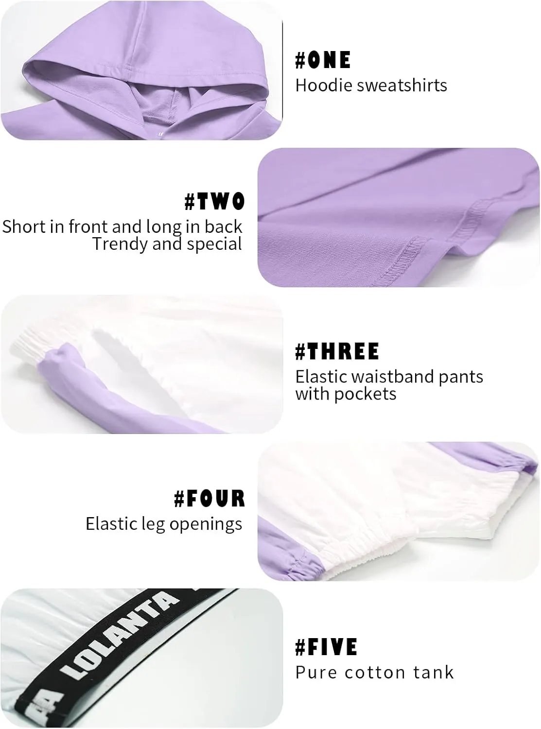 LOLANTA Girls 3 Piece Outfits Cropped Hoodie Tank Top Jogger Pants Set, Hip Hop Jazz Street Dance Skateboarding Clothes