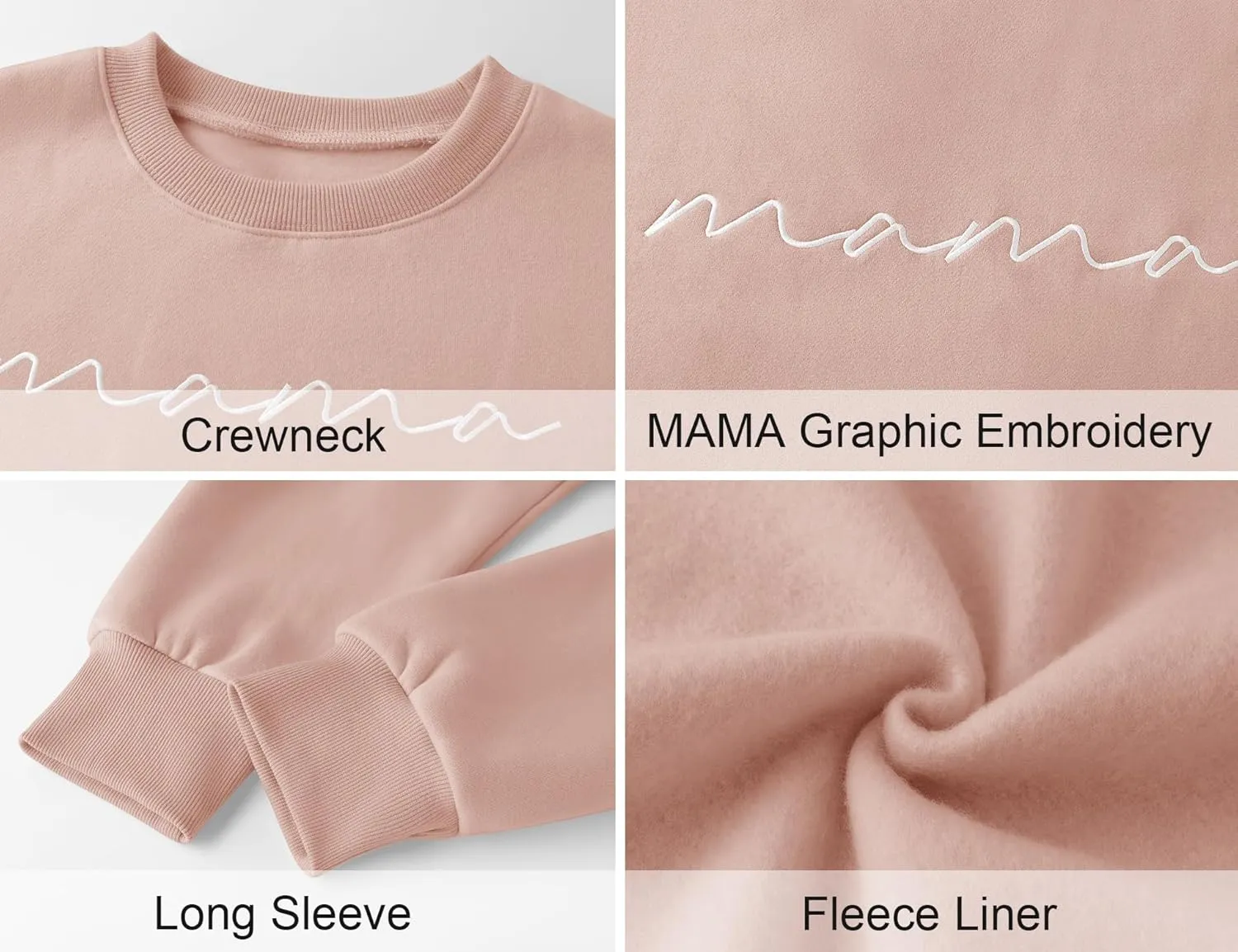 LOMON Crewneck Sweatshirt for Women Casual Oversized Pullover Hoodies Long Sleeve Fleece Tops Sweater