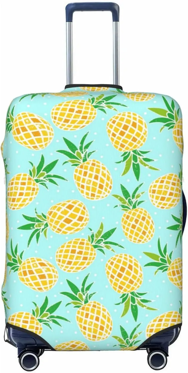 Luscious Pineapple Print Travel Luggage Cover Fashion Elastic Washable Stretch Suitcase Protector Anti-Scratch Travel Baggage Covers Fits 29-32 Inch Luggage