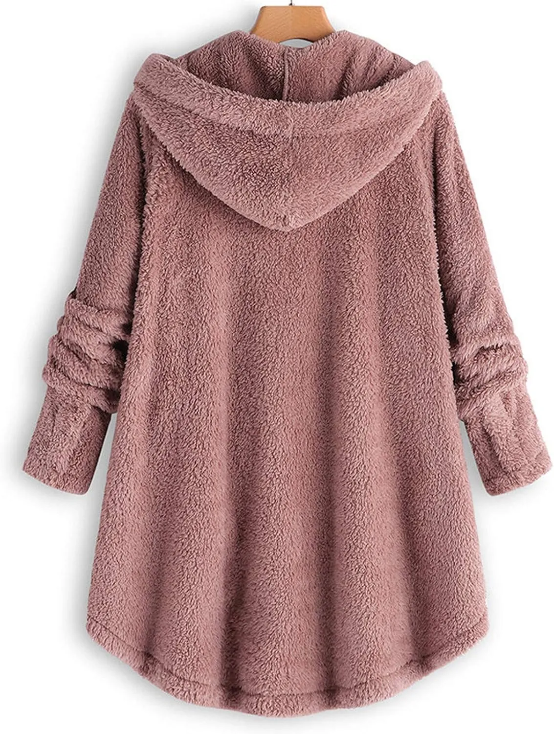 maisdgop Fleece Jackets for Women Cute Cat Ear Fleece Hooded Sweatshirt Solid Warm Winter Oversized Outwear With Pockets