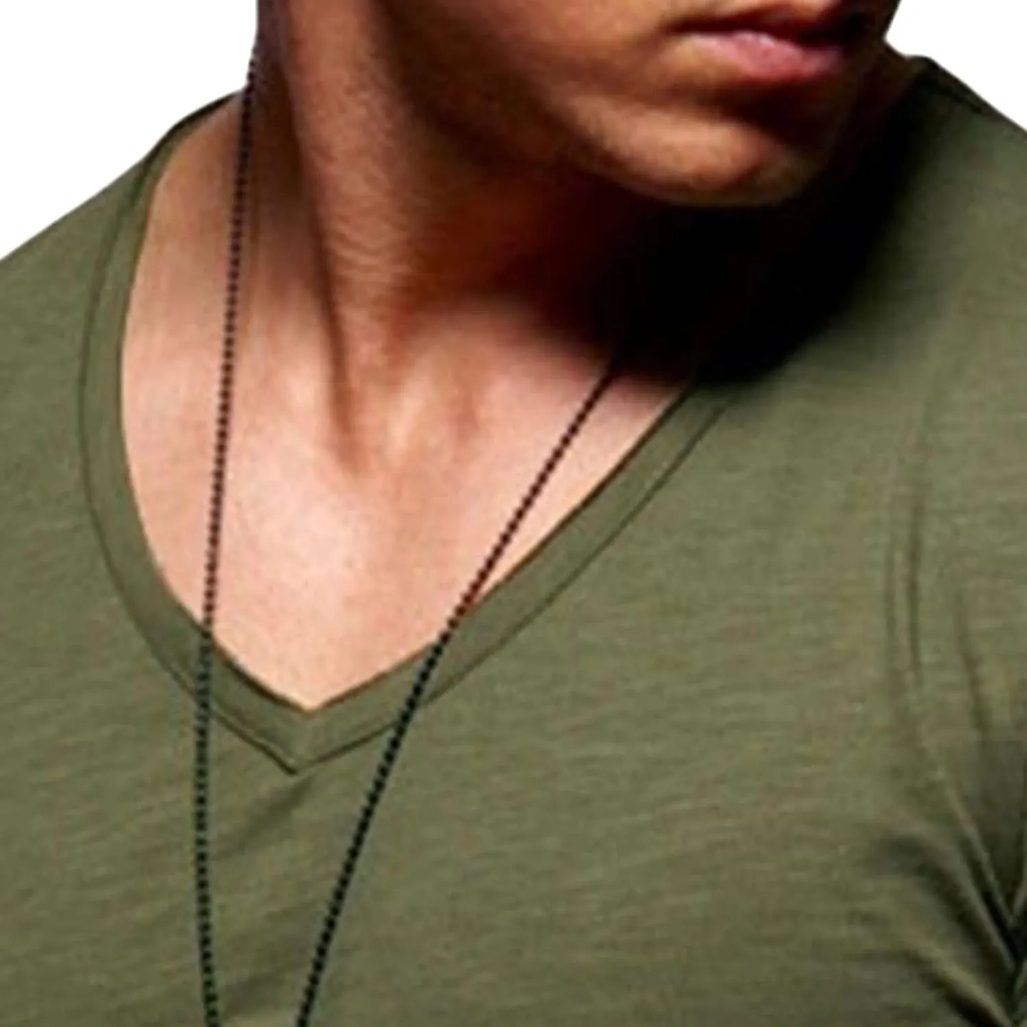 Maiyifu-GJ Men's V Neck Muscle Workout Athletic T-Shirt Bodybuilding Fashion Short Sleeve Slim Fit Zipper Tee Top
