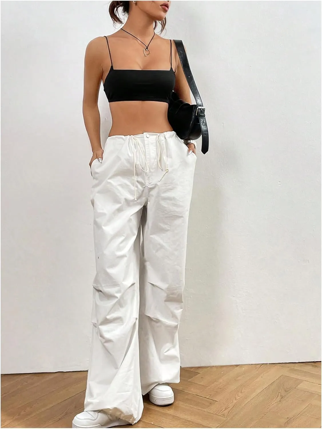 MakeMeChic Women's Basic Camisole Top Spaghetti Strap Slim Fit Bralette Summer Crop Tank Tops