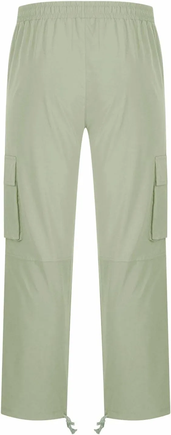 Men Cargo Sweatpants Loose Casual Work Pants Joggers Open Bottom Drawstring Cargos Athletic Cotton Straight Sweat Pant