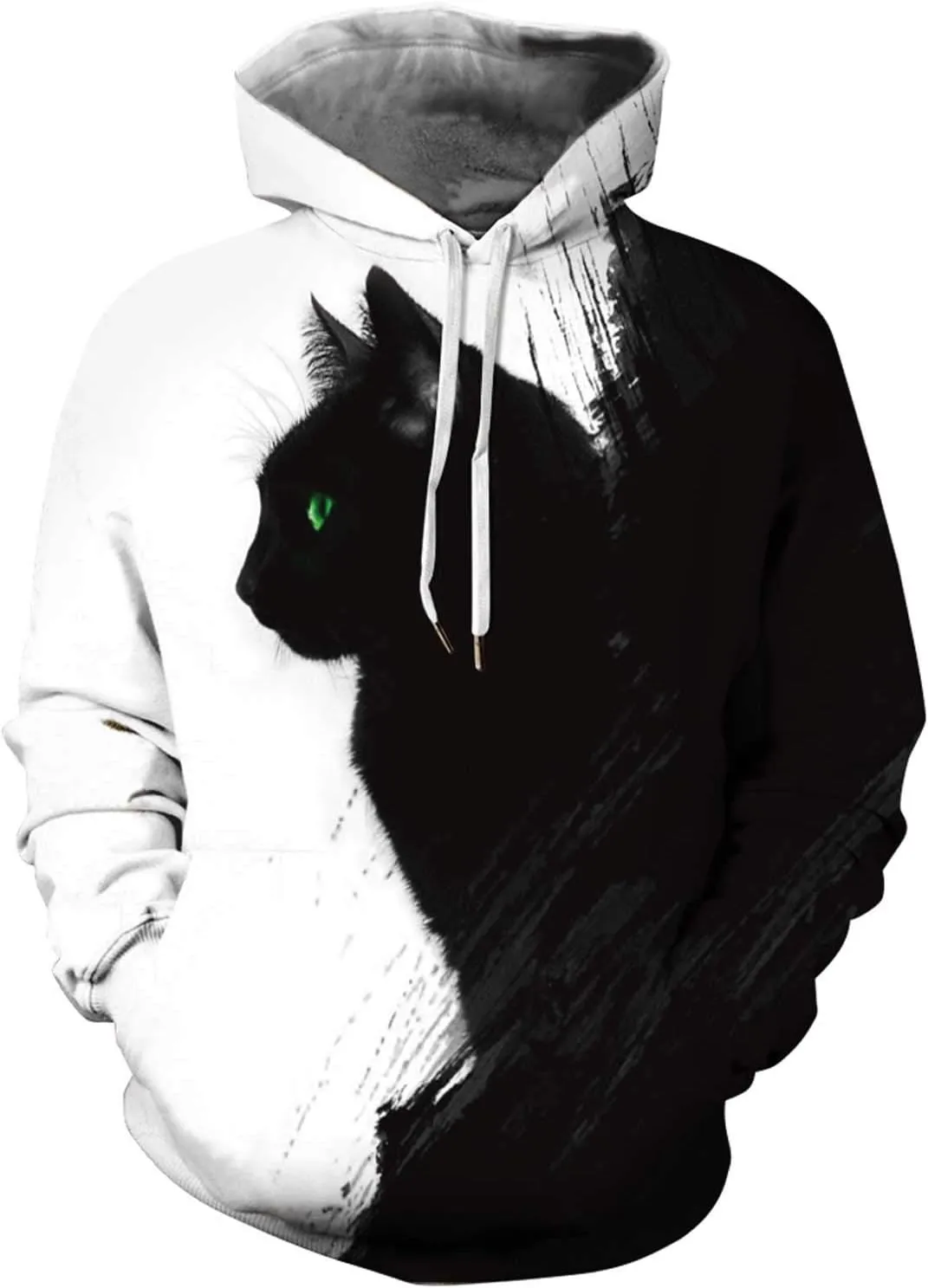 Men Women Unisex Hoodies Novelty 3D Print Graphic Hooded Pullover Sweatshirt with Pocket