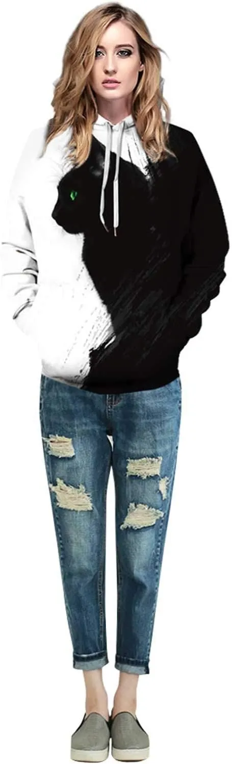 Men Women Unisex Hoodies Novelty 3D Print Graphic Hooded Pullover Sweatshirt with Pocket