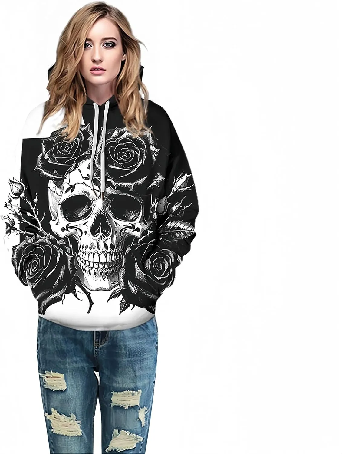 Men Women Unisex Hoodies Novelty 3D Print Graphic Hooded Pullover Sweatshirt with Pocket