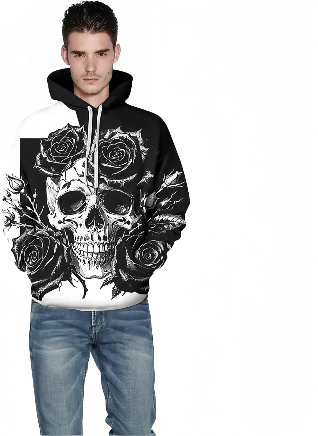 Men Women Unisex Hoodies Novelty 3D Print Graphic Hooded Pullover Sweatshirt with Pocket