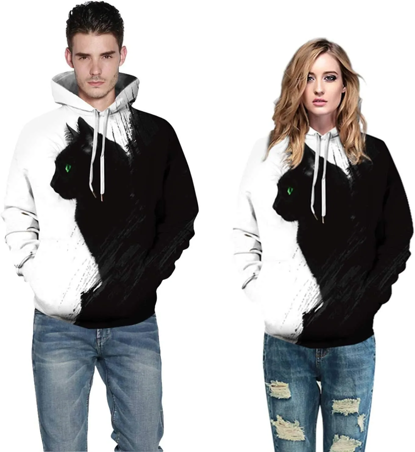 Men Women Unisex Hoodies Novelty 3D Print Graphic Hooded Pullover Sweatshirt with Pocket