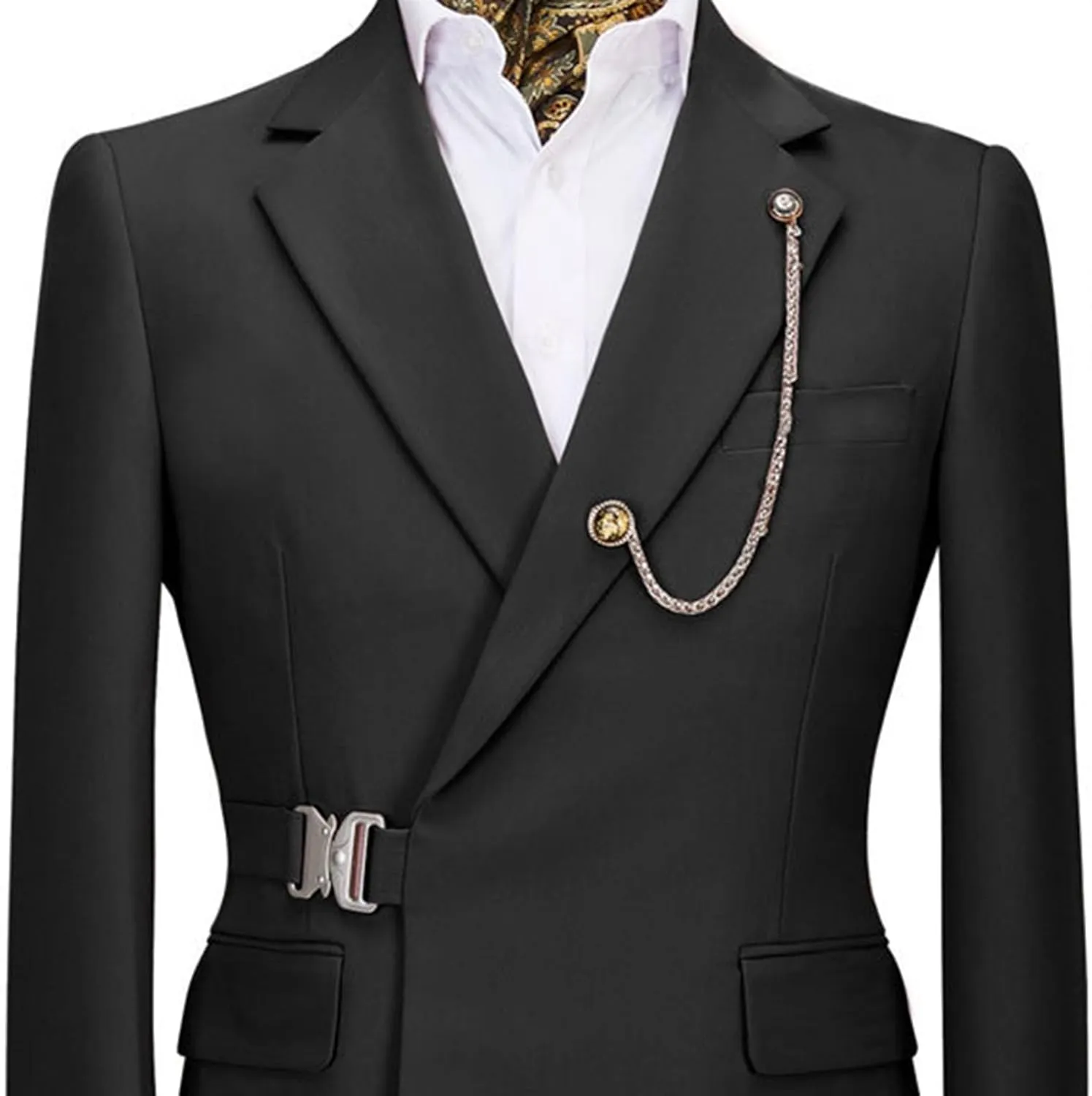 Men's 2 Pieces Suit Solid One Button Slim Fit Single Breasted Party Blazer Pants Set