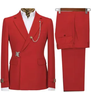 Men's 2 Pieces Suit Solid One Button Slim Fit Single Breasted Party Blazer Pants Set