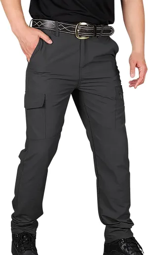 Men's Cargo Pants Multi-Pocket Zippered Slim Trousers Men's Chinos Men Chino Pants Slim Fit Stretch Bodycon Trousers