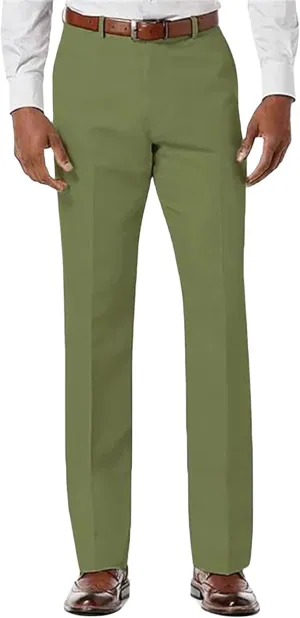 Men's Casual Pants Vintage Slim Fit Dress Pant Waist Stretch Work Trousers Fashion Flat Front Trousers with Pocket