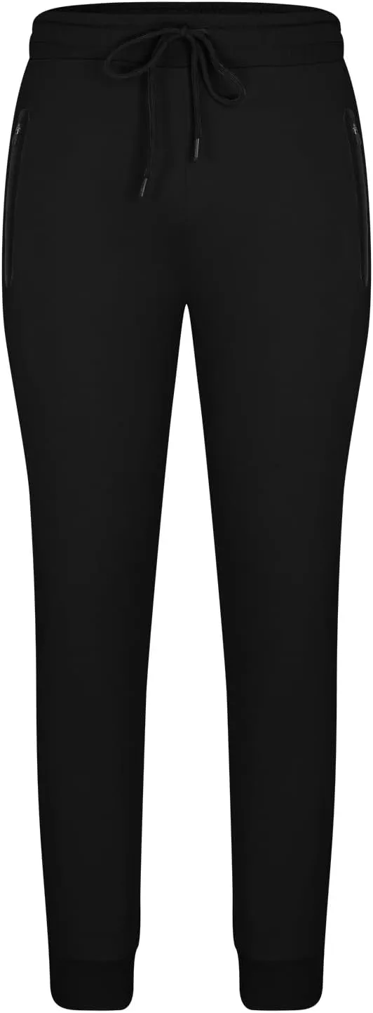 Mens Gym Jogger Pants, Casual Slim Fit Workout Sweatpants with Zipper Pockets Exercise Bodybuilding Athletic Pants