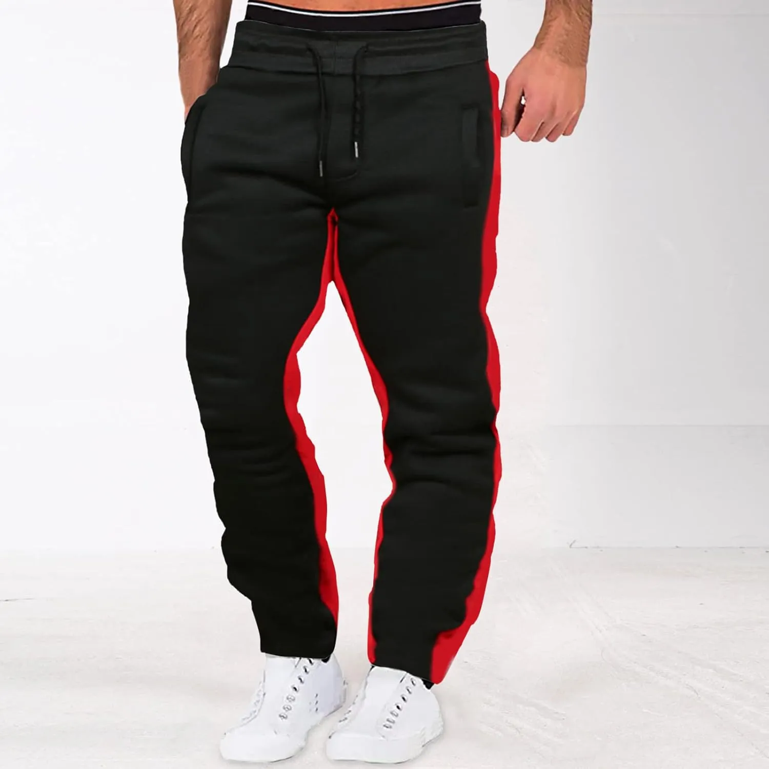 Mens Hiking Outdoor Recreation Pants fit with Zipper Pockets Men's Fleece Lined Pants Water Resistant Warm Sweatpants