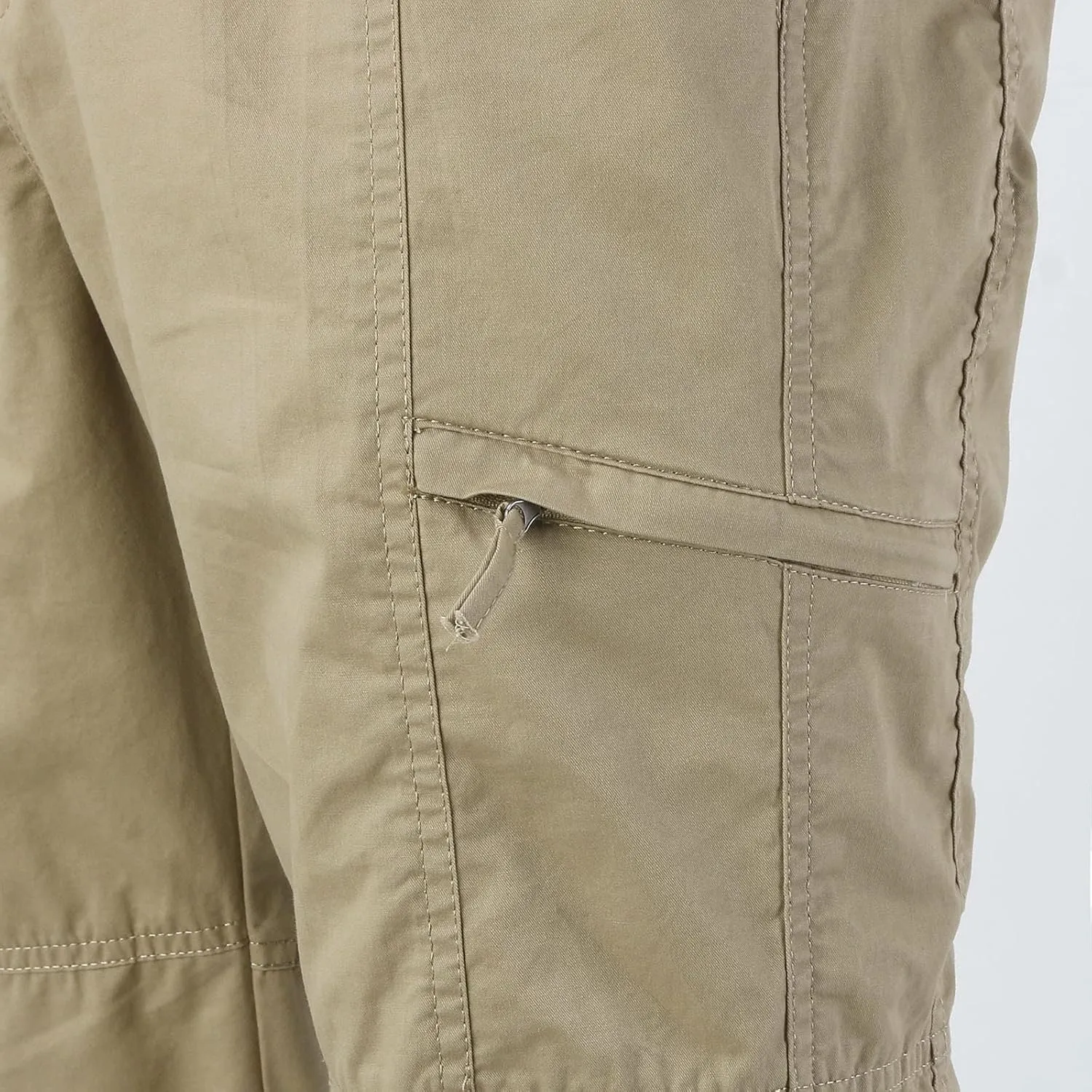 Mens Lightweight Cargo Pants Elastic Waist Straight Leg Slim Fit Chino Trousers for Men Trendy Solid Work Khaki Pant